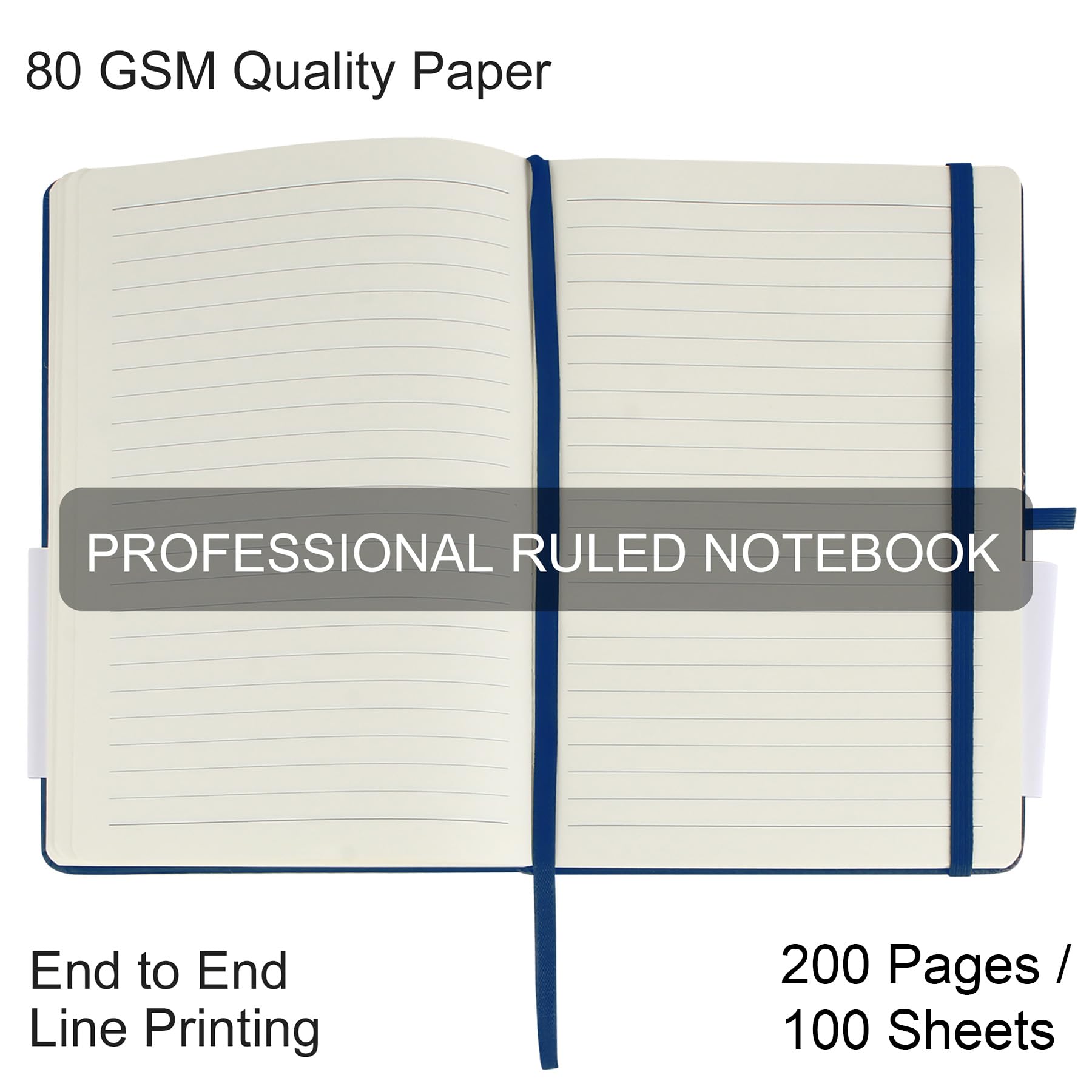 LYDTICK Confezione da 20 diari per scrivere quaderni a righe universitari in massa, quaderni con copertina rigida (200 pagine) per note, diari a righe per casa, scuola e ufficio, 14,5 x 21,3 cm, blu