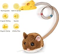 Vista 4 de Migipaws Juguete para gatos Migi-Mouse (felpa marrón)