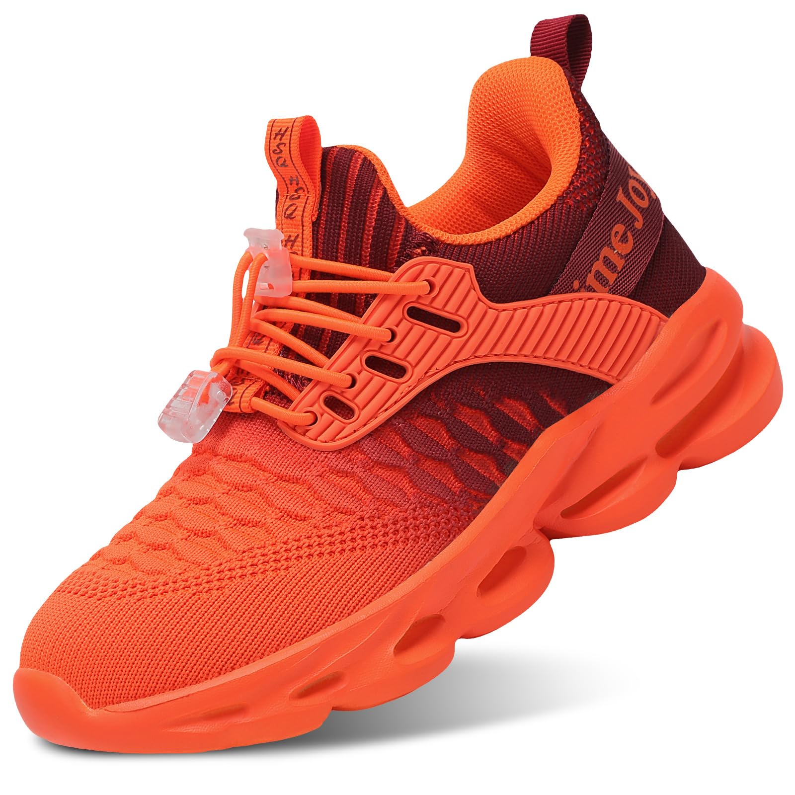 Girls Boys Sneakers Lightweight Breathable Kids Girls Boys Tennis Shoes Slip on with Bungee Lace Running Athletic Shoes for Little Kid/Big Kid/Toddler