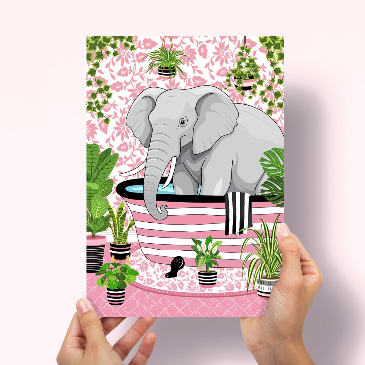 Parmaro Elephant Bathroom Print, Elephant Toilet Print, A4 UNFRAMED Print, Animal Bathroom Print - Image 3