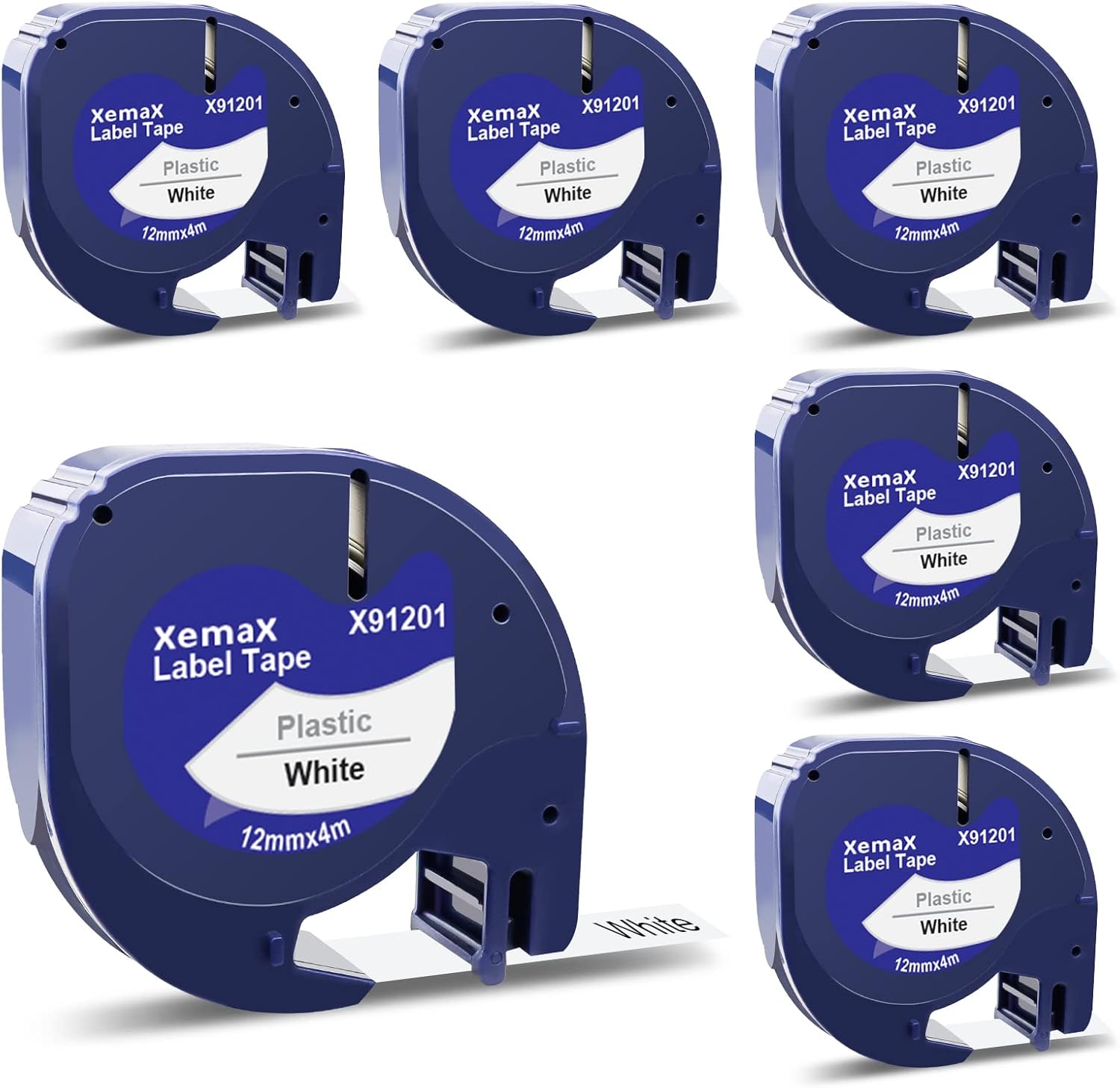 Xemax Compatible Rubans Dymo Letratag Noir sur Blanc Remplacement pour