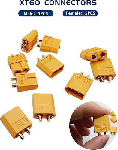 Miniatura 3 de T-Plug XT60 EC3 Conectores adaptador macho y hembra con tubo termorretráctil y cable de silicona 14AWG para batería RC Lipo Control electrónico de