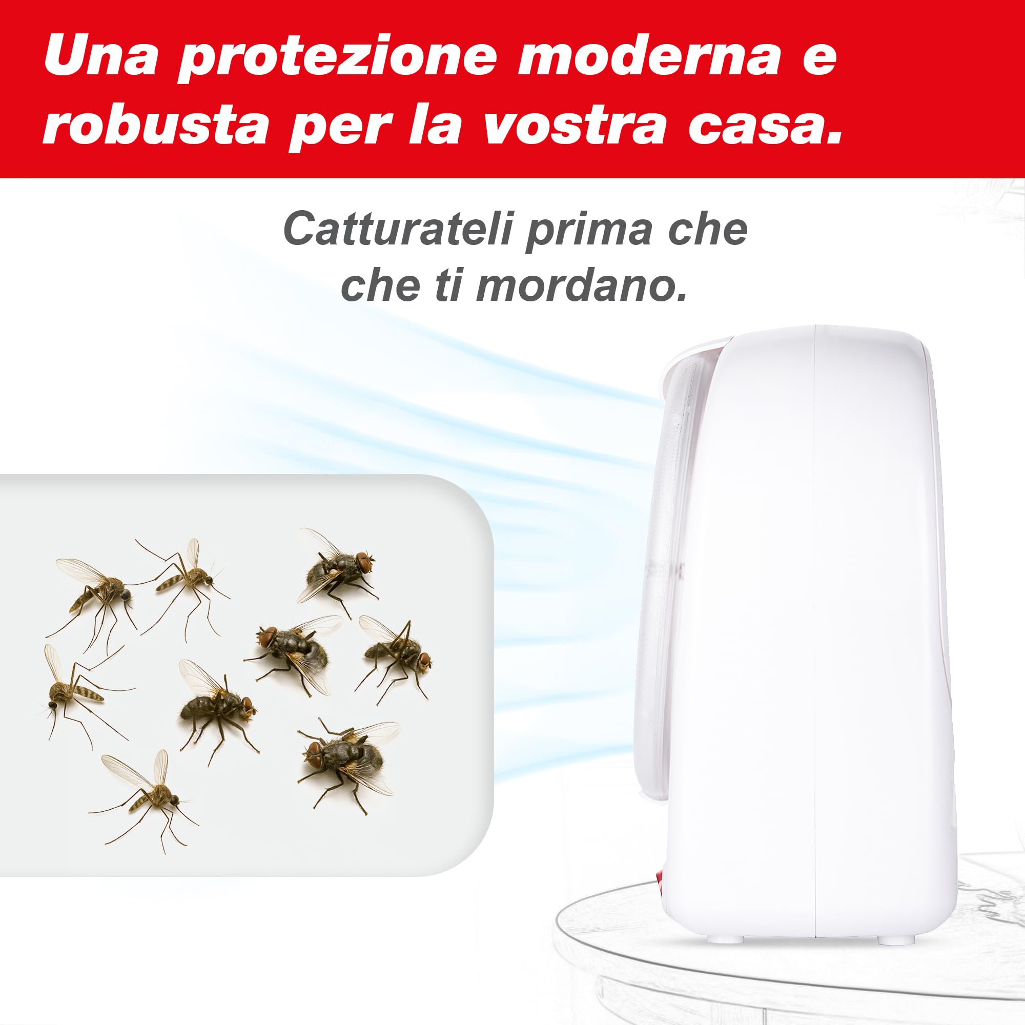SWISSINNO Zanzariera Elettrica LED 15W - Acchiappainsetti Snapy - Cattura Ragni - Lampada Antizanzare da Interno - Trappola per Mosche e Zanzare - Uso Domestico