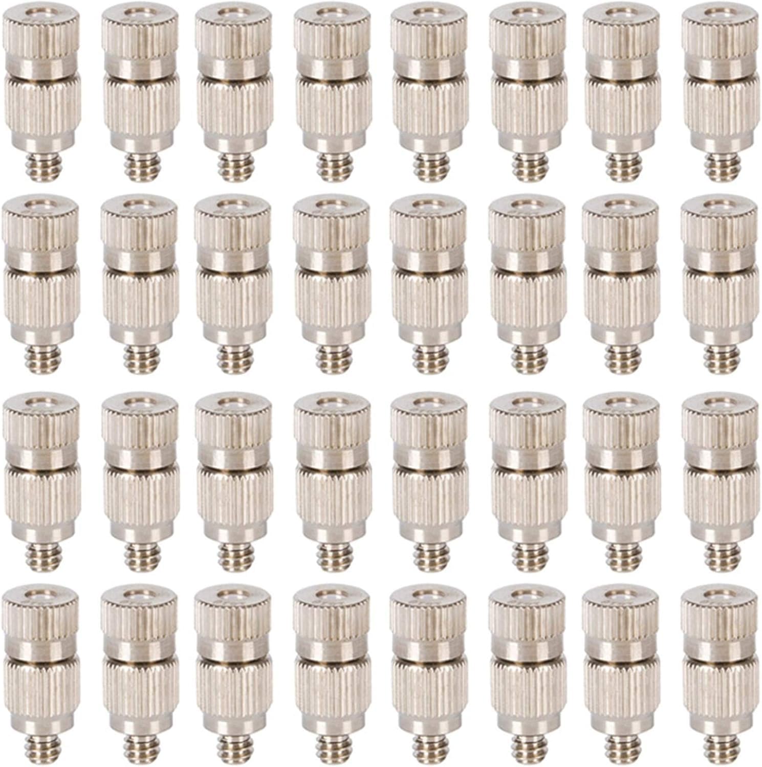 SOHNVWTGD 50pcs Misting Nozzle Kit for Cooling System Brass Mister Nozzles High Pressure 3/16" Threaded, Garden Water Mister, Fog Nozzles, Antidrip Fogging Spray Head(Size:Orifice: 0.6mm)