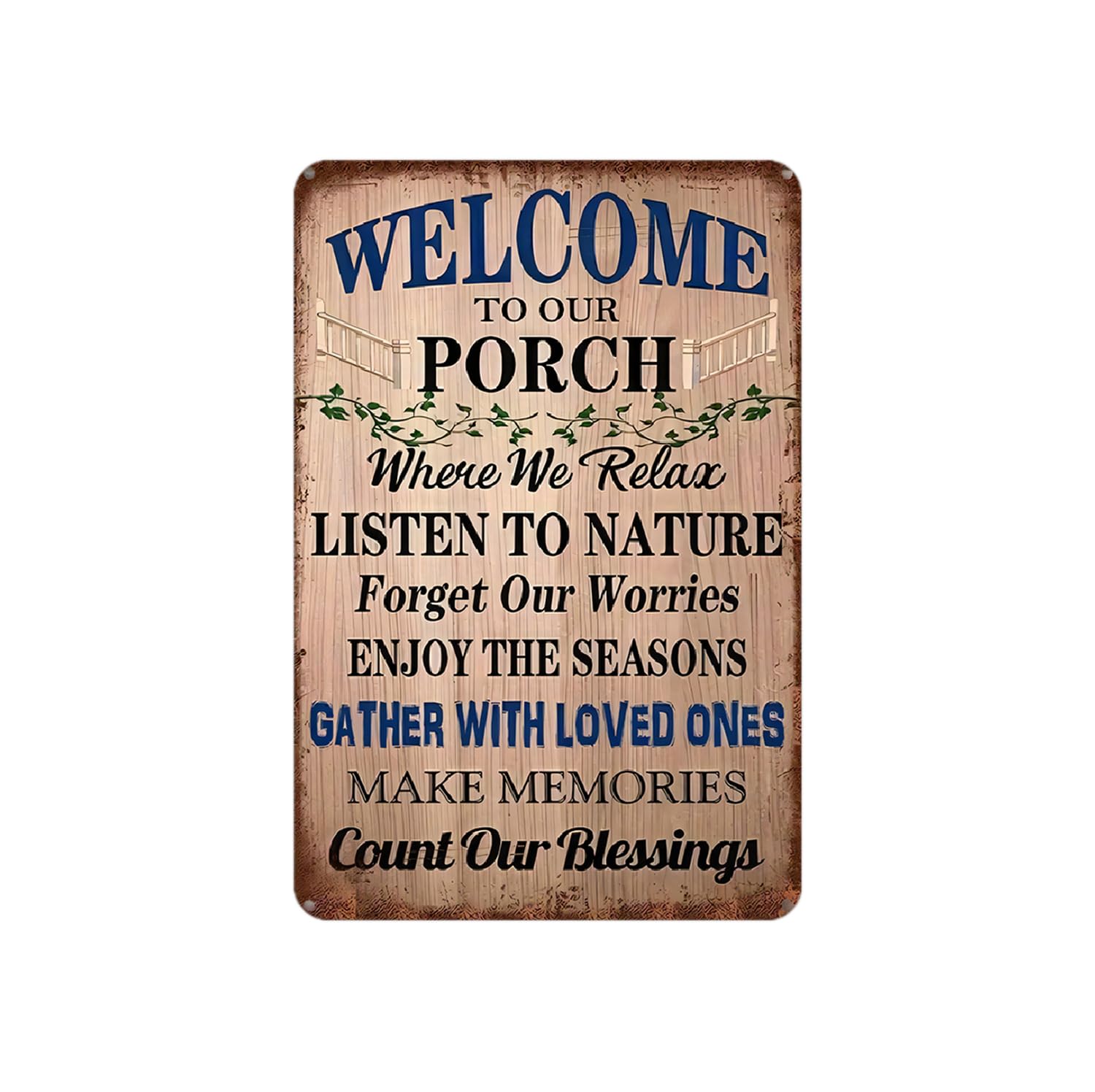 Vintage Welcome to Our Metal Sign 8x12 Inch Rust Bath Wall Decor Home Kitchen Bar Pub Garden Poster