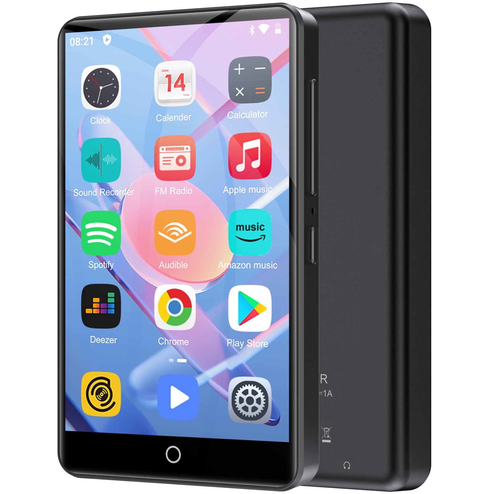 Reproductor de MP3 con Bluetooth y WiFi, Oilsky 80GB Portable MP3 Music Player con Spotify, Audible, Deezer, Reproductor MP4 de Pantalla Táctil 1080P de 4'', Android 9.0 (Negro)