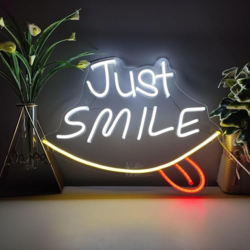Miniatura 2 de Just Smile - Letrero de neón LED USB para decoración de pared, boda, fiesta de compromiso, decoración de dormitorio, decoración de fiesta, regalos