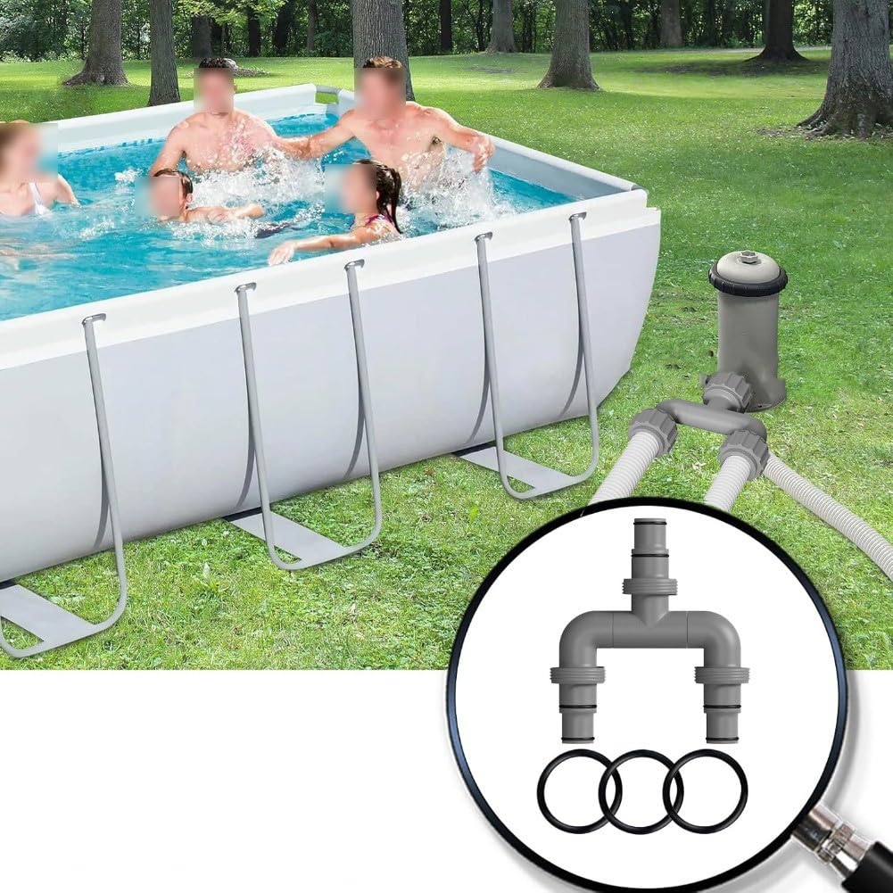 Conector de manguera de piscina de 38 mm y 32 mm para sistema de filtro de arena compatible con y piscinas adaptador de 3 vías con abrazaderas de acero inoxidable para una conexión segura sin fugas