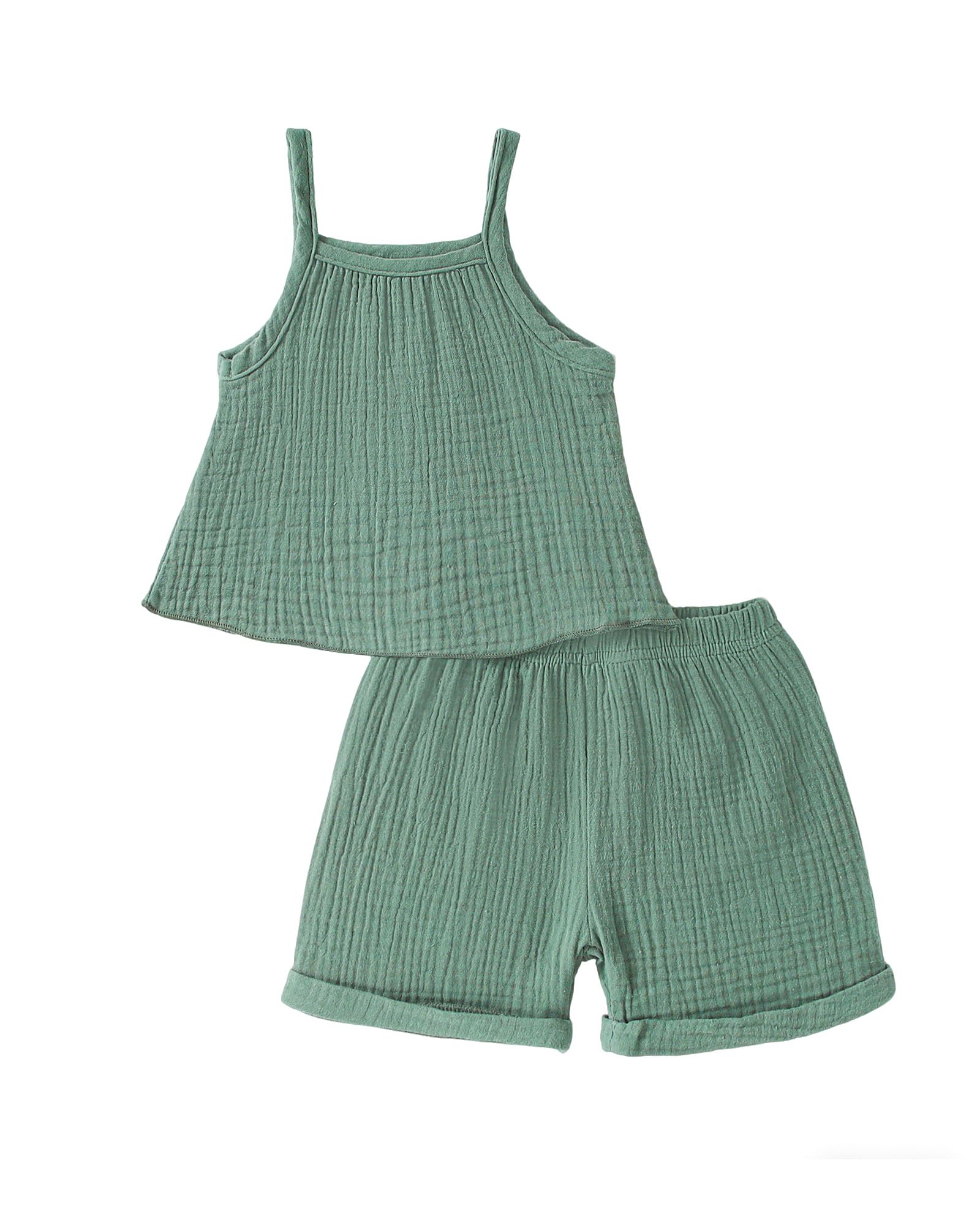 Weebaby Toddler Girl Clothes Baby Summer Outfits Sleeveless Halter Top Ruffle Short Set Cute Kids Clothes Girls