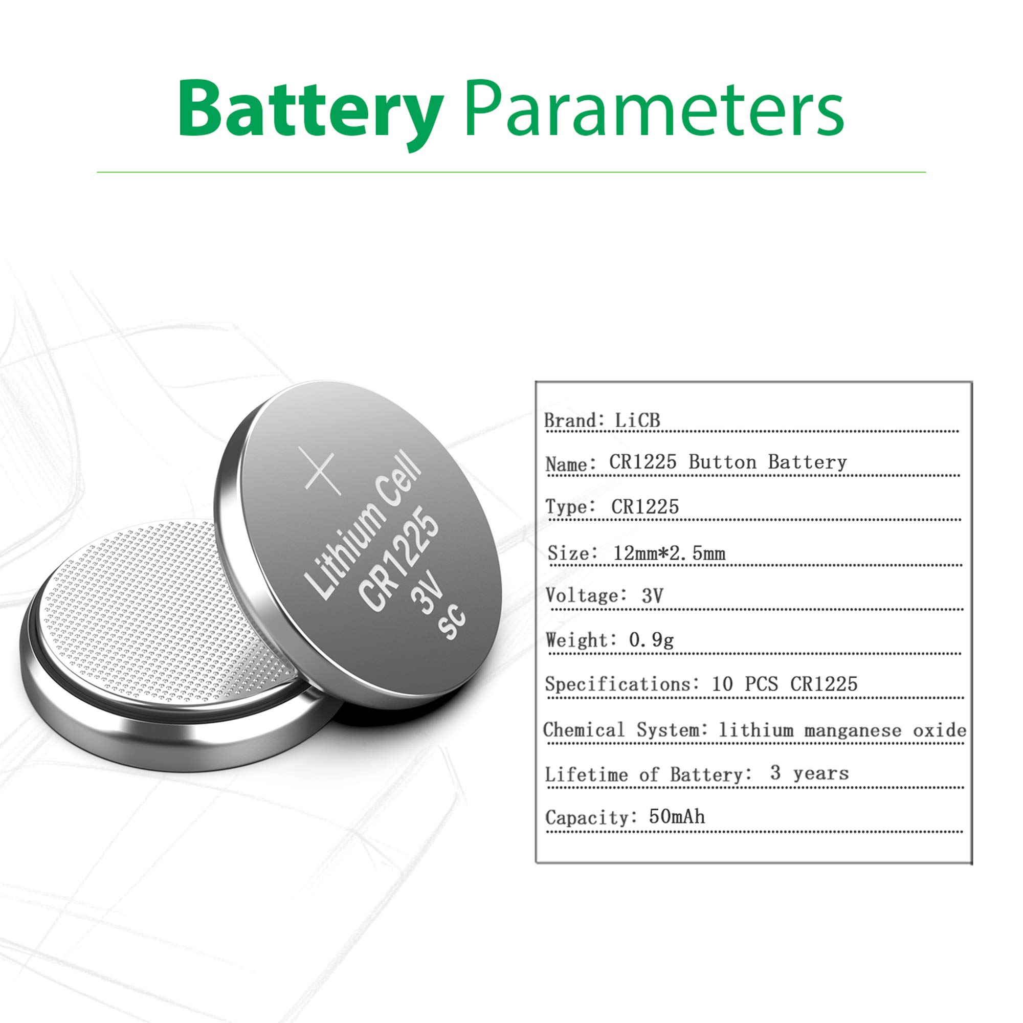 Henli Max Cr1225 Primary 3V Lithium Button Cell Coin, 42 OFF