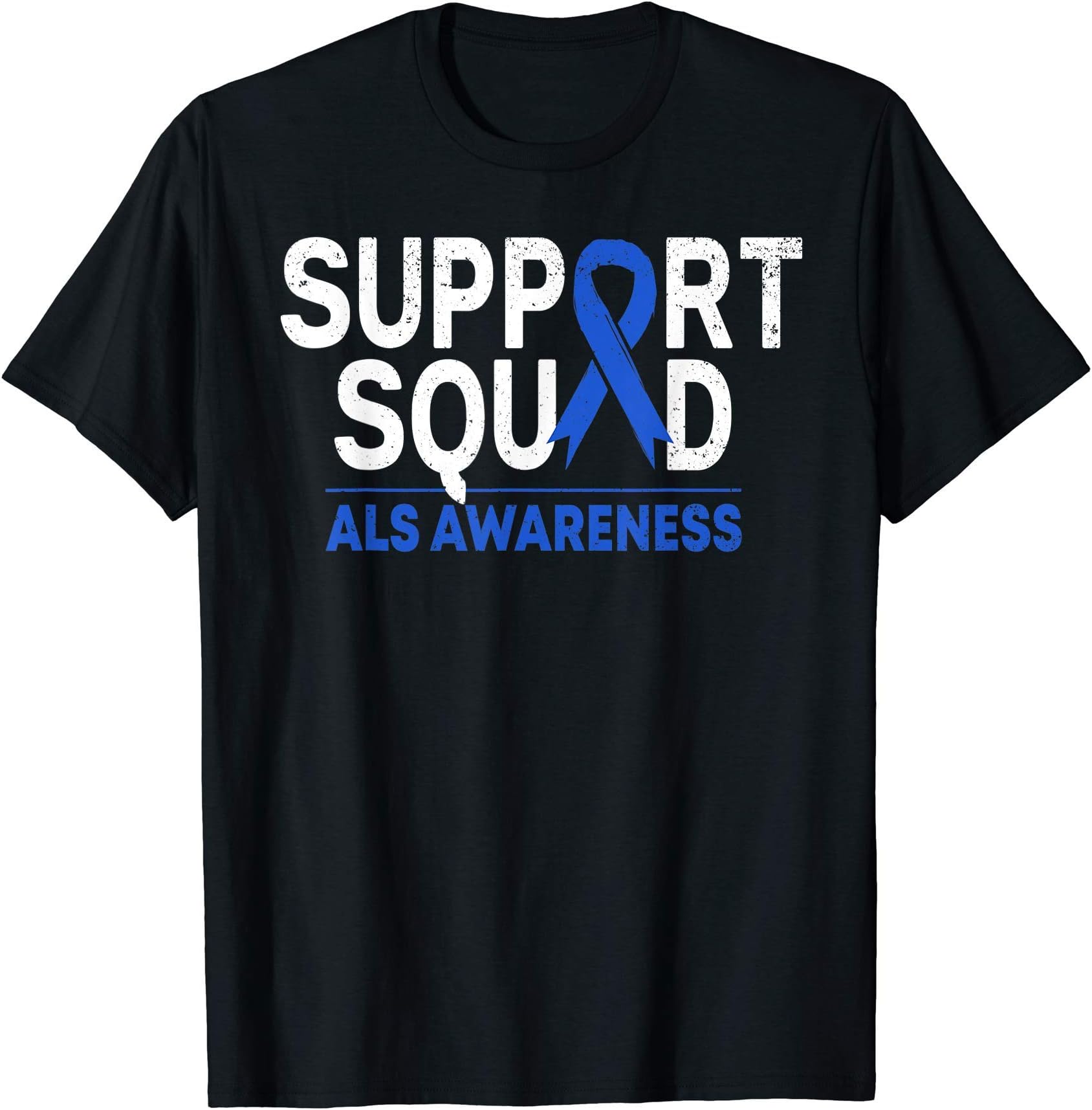 Support Squad ALS Awareness Month Blue Ribbon Support Team T-Shirt