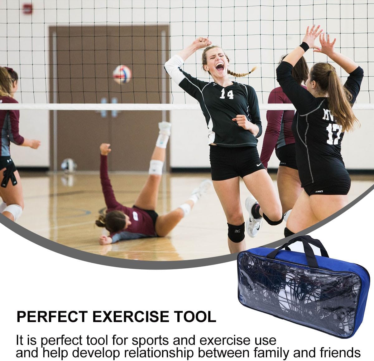 STOBAZA Beach Volleyball Net Outdoor Professional Standard Mesh for Training and Official Matches with Sturdy Sports Court Equipment