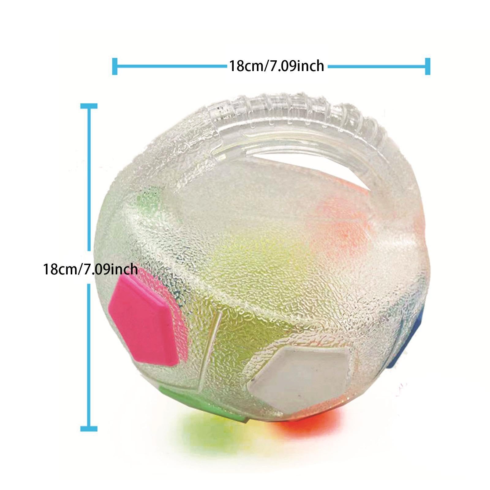 Milageto Dog Soccer Ball Indestructible Football for Dogs Tug Toy with Handle Outdoor Dog Toys Interactive Dog Toy Ball for Small & Medium Puppy Trainning Gifts Garden Toys for Dogs Transparent - Image 2