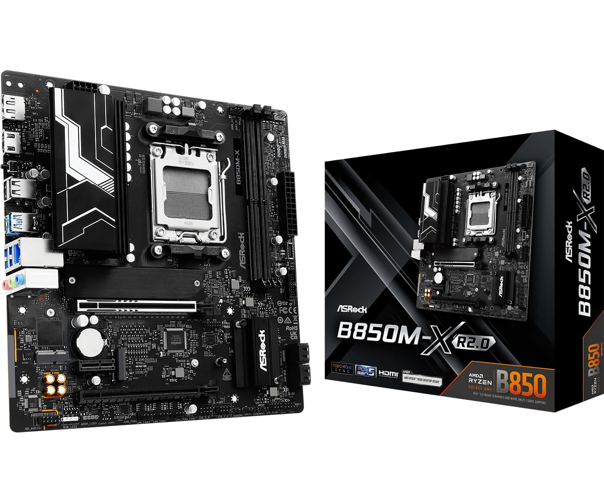 Asrock B850M-X R2.0 Amd B850 Am5 Micro Atx 2 Ddr5 Hdmi Dp 2.5G Lan 2X M.2