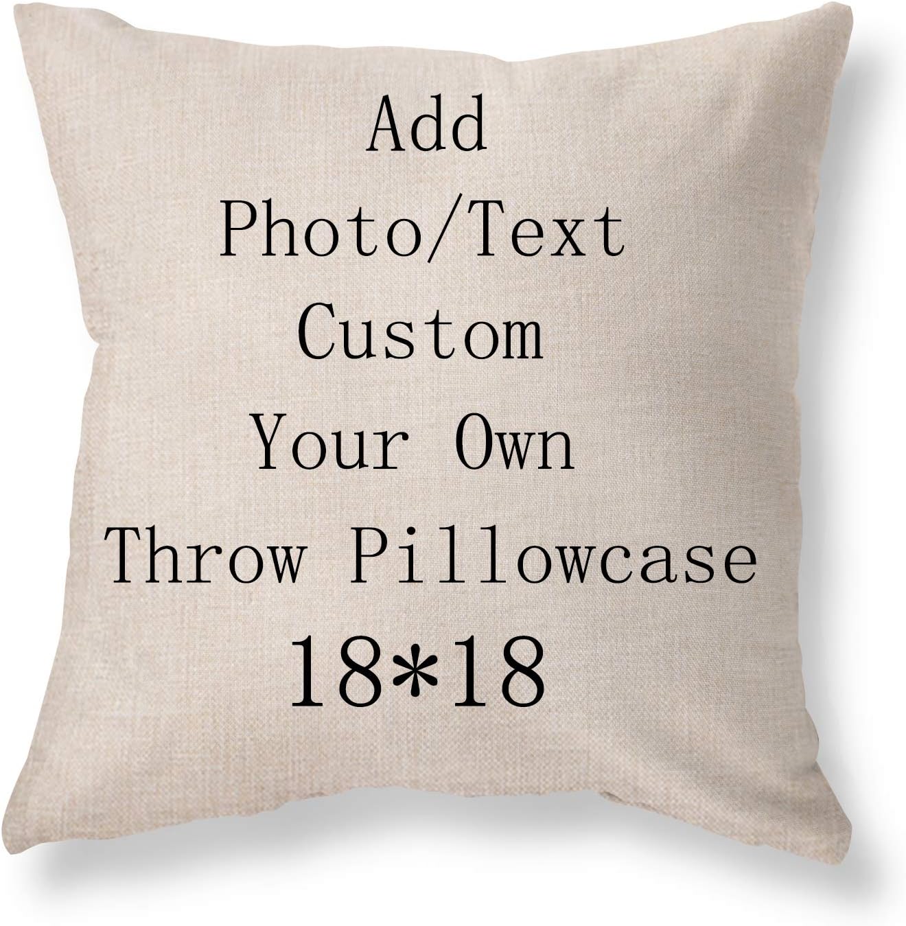 Custom Throw Pillow Covers Gift 18x18 In, Customized Cotton Linen Throw Pillows Cover, Add Photos or Text Design Pet Photo, Love Photo, Wedding Keep Pillow Cover, Birthday Present, Memorial Gifts