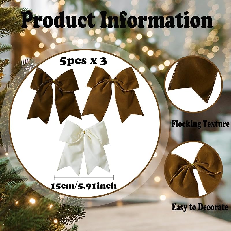 Ohapishop 15 Pcs Velvet Bows – Fifteen six-inch velvet bows