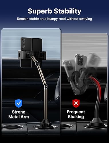 Miniatura 5 de JSAUX Portavasos universal para teléfono plegable, soporte para camión de coche compatible con iPad Mini, Samsung Galaxy Z Fold 654, Pixel 9 Pro,