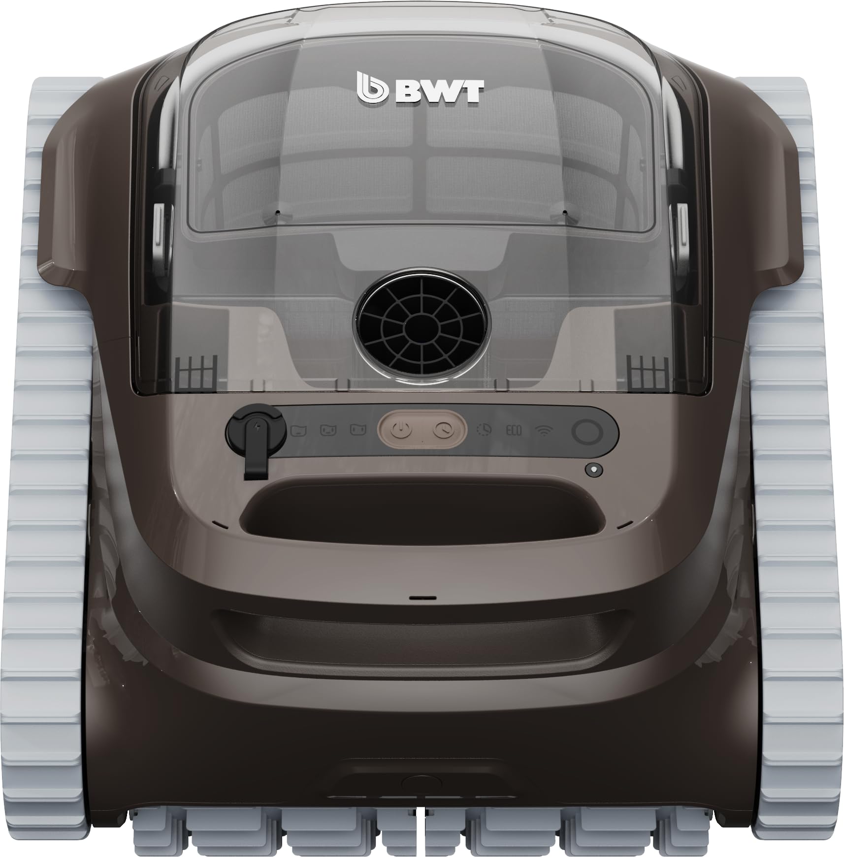 BWT Robot Limpiafondos BATbrown Inalámbrico, Batería de Iones de Litio, para Piscinas hasta 15m, con App, Doble Filtración