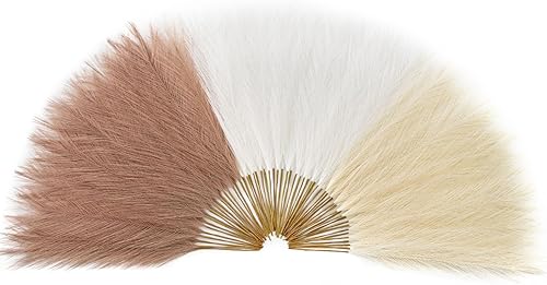 Miniatura 9 de Serwalin 60 piezas de decoración de hierba de las pampas de 17.7 pulgadas, hierba de las pampas naranja, decoración del hogar, relleno de jarrón de