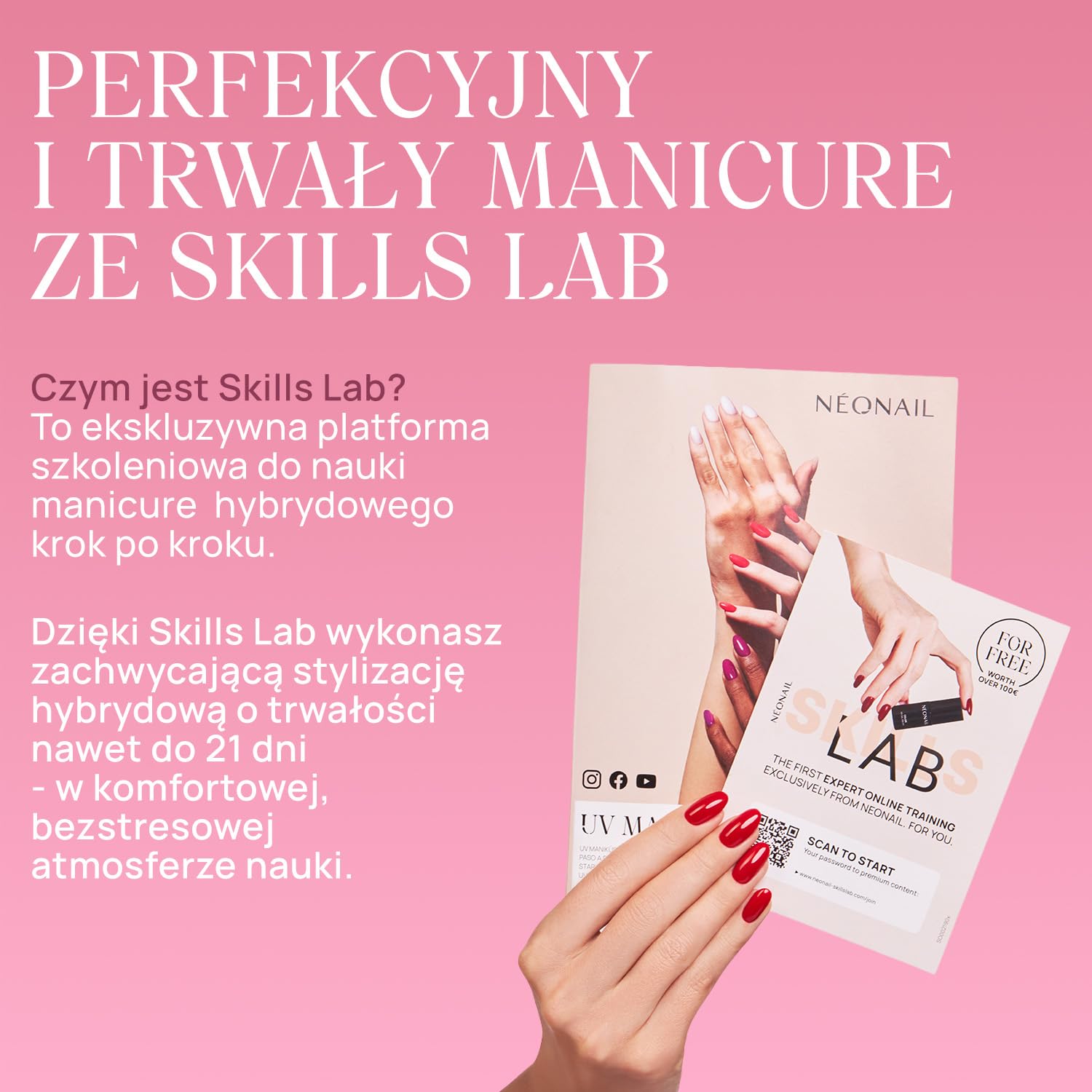 NÉONAIL Zestaw do manicure hybrydowego - Essentials Starter Set - Zestaw do stylizacji paznokci z lampą LED 10W/36