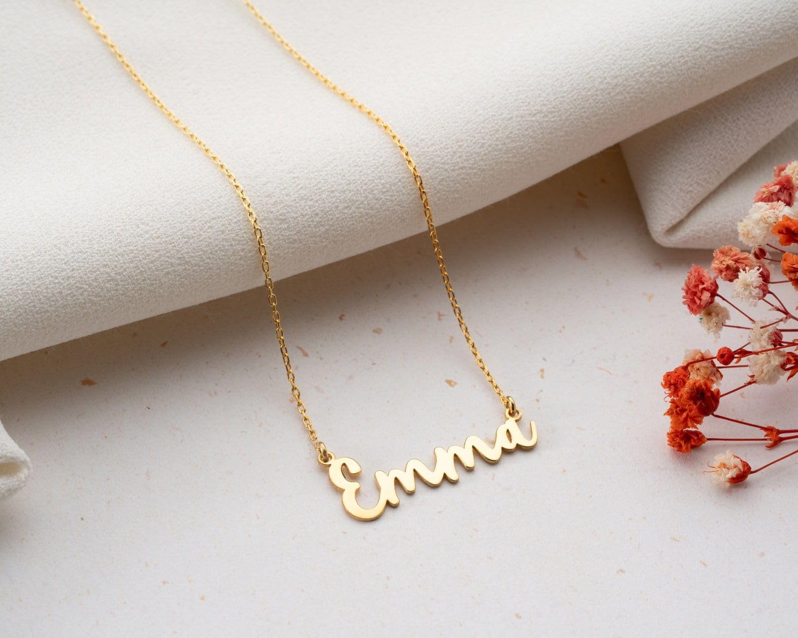 Personalizado delicado nombre oro collar personalizado plata para mujeres plata de ley para mamá Día de la Madre Navidad aniversario cumpleaños