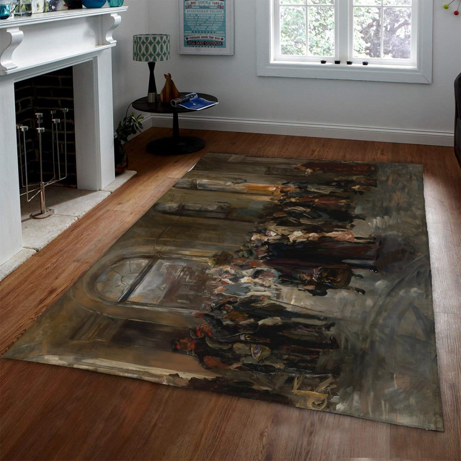 Tappeto retrò di metà secolo per l'ingresso in casa Tappetino per feste rurali per soggiorno Tappeto antiscivolo per la storia della musica 140x200cm