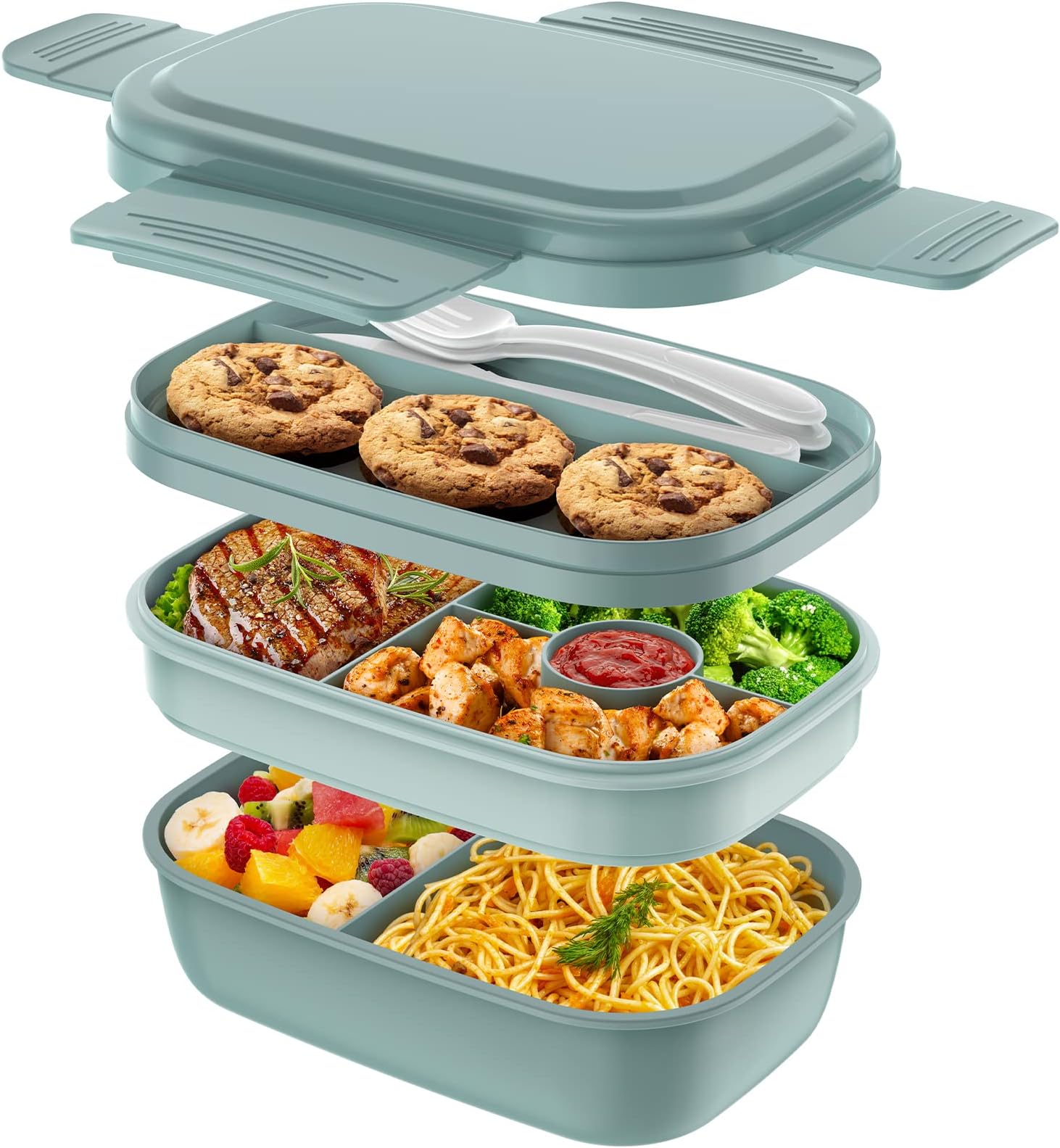 Bento Box Lunch Box for Adults Kids, Blue