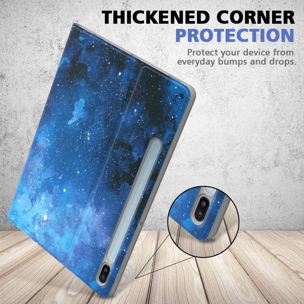 MoKo Case Fit Samsung Galaxy Tab S6 10.5 2019, Light Weight Stand Folio Shockproof Cover Case Protector with Auto Wake & Sleep for Galaxy Tab S6 10.5" SM-T860/T865 2019 Tablet - Blue Sky Star