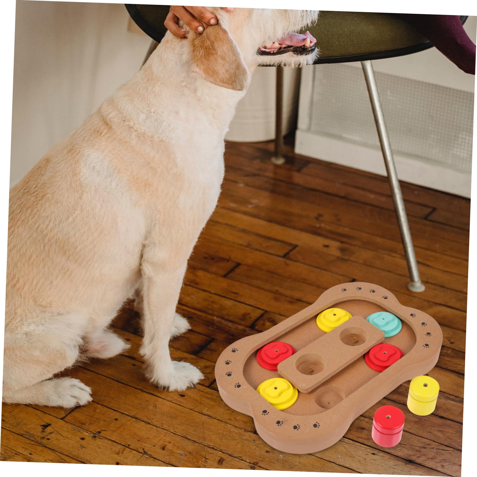 Toyvian Hundespielzeug Holz Knochenform Langsame Fütterung Intelligenzspielzeug Welpen Fressautomat