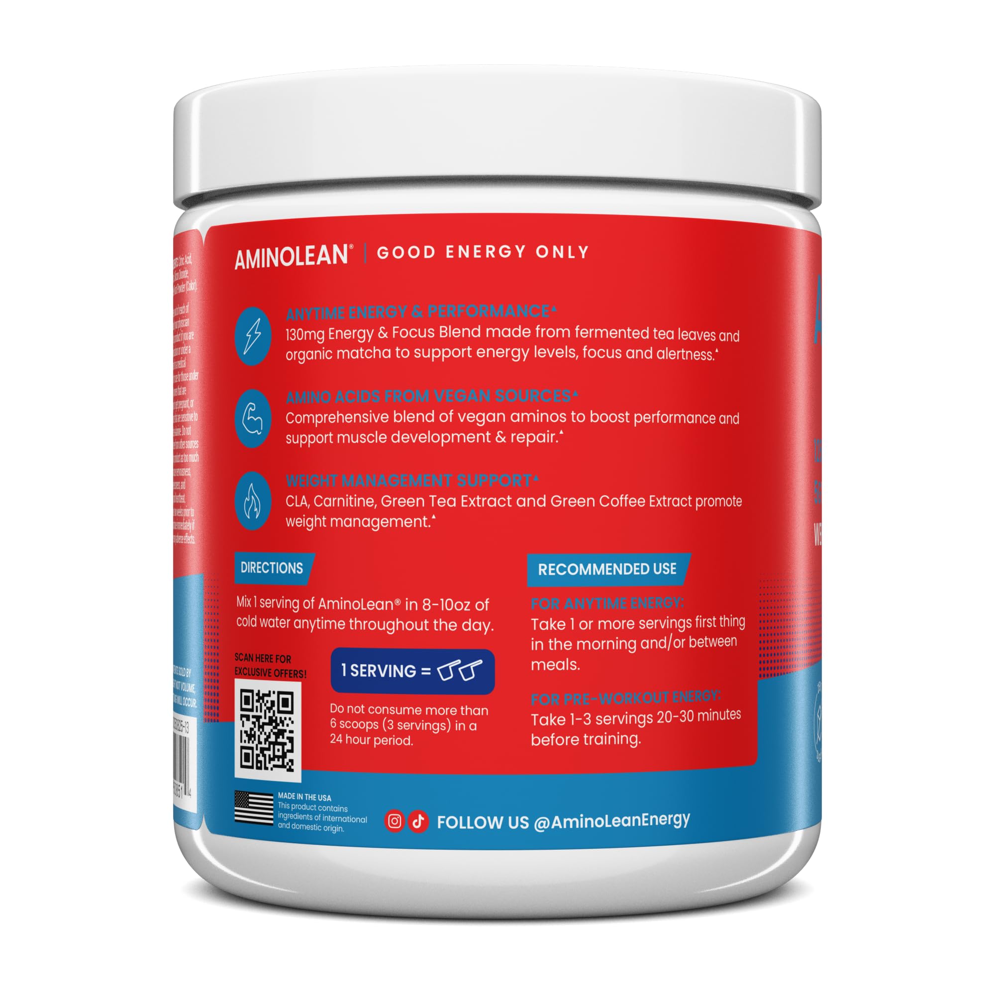 AminoLean Pre Workout Powder - Natural Amino Energy with Vegan Amino Acids — Amazon image 11