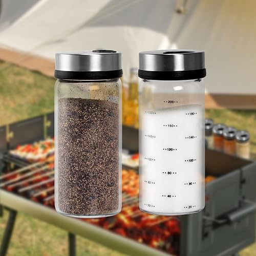 Miniatura 9 de Tarro de condimento con juegos de coctelera de acero inoxidable 304, salero y pimentero con agujeros ajustables para sales del Himalaya, Kosher y