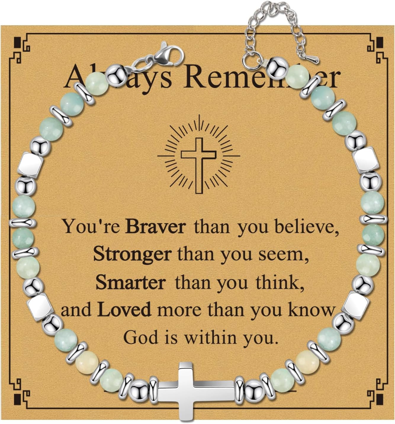 Cross Bracelet for Women, Christian Gifts for Women Confirmation Baptism Easter Gifts Unique Gift for Friends Mom Sister in Christ Niece Birthday Christmas