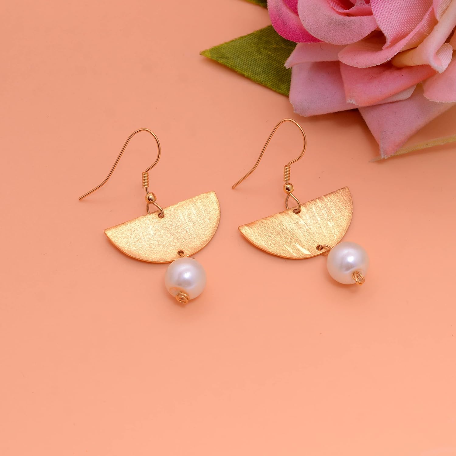 Veracity Jewelry 18K Gold Plated Pearl Earrings For Women & Girls - Gift For Her Birthday Anniversary Wife Mom Girlfriend Sister - Western Style Handmade Gifts Jewelry