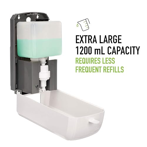 Miniatura 4 de Alpine Dispensador automático de desinfectante de manos, dispensador de jabón sin contacto con bandeja de goteo para restaurante, hospital, escuela