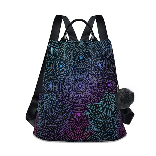 Art Arabesque Mandala Boho Ethno Bohemian Rucksack börse für Frauen Anti Diebstahl Mode Rucksack Rucksack Schultertasche