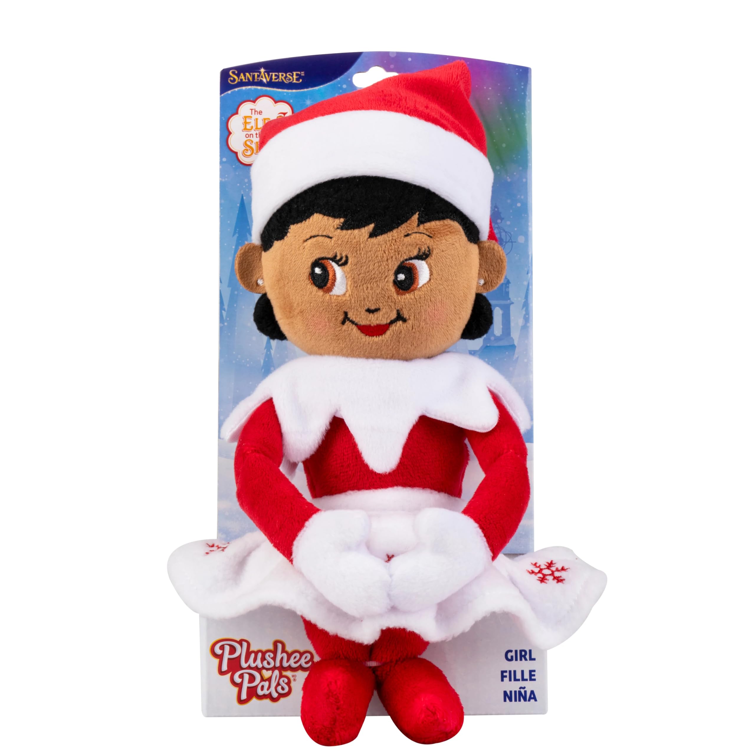 The Elf on the Shelf Plushee Pals - 17-inch Scout Elf Plush Toys - Huggable and Lovable Brown Eyed Girl Stuffed Elf Plush