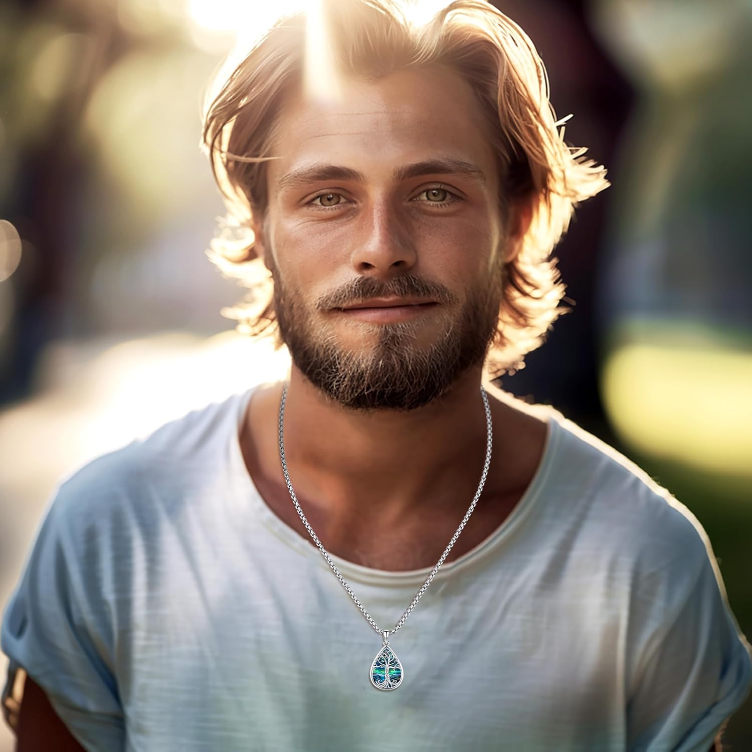 Eusense 925 Sterling Silver Abalone Pendant Necklace for Women Men - Urn Locket Cremation Jewelry That Holds Pictures - Image 6