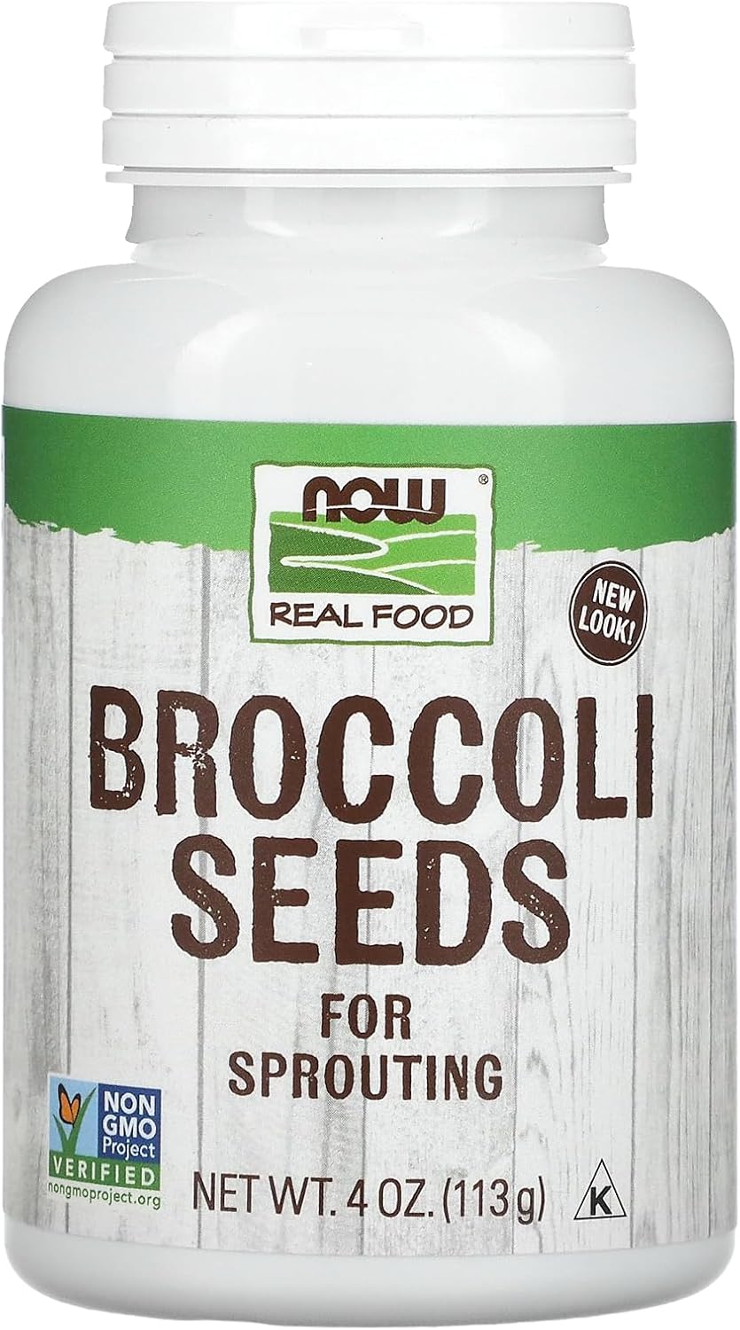 الآن الأطعمة ، بذور البروكلي للتكاثر ، تم التحقق من مشروع غير معدّل وراثيًا ، 4 أونصات
