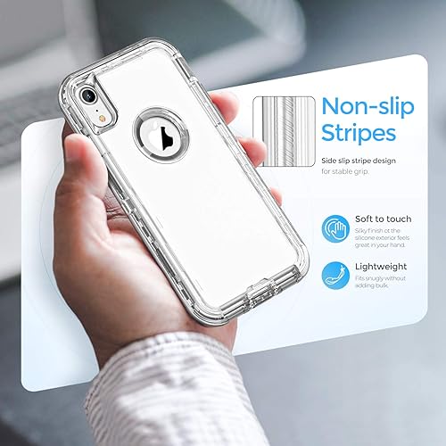 Vista 2 de ORIbox Funda compatible con iPhone XR, resistente a los golpes, anticaídas, transparente (paquete de 3)