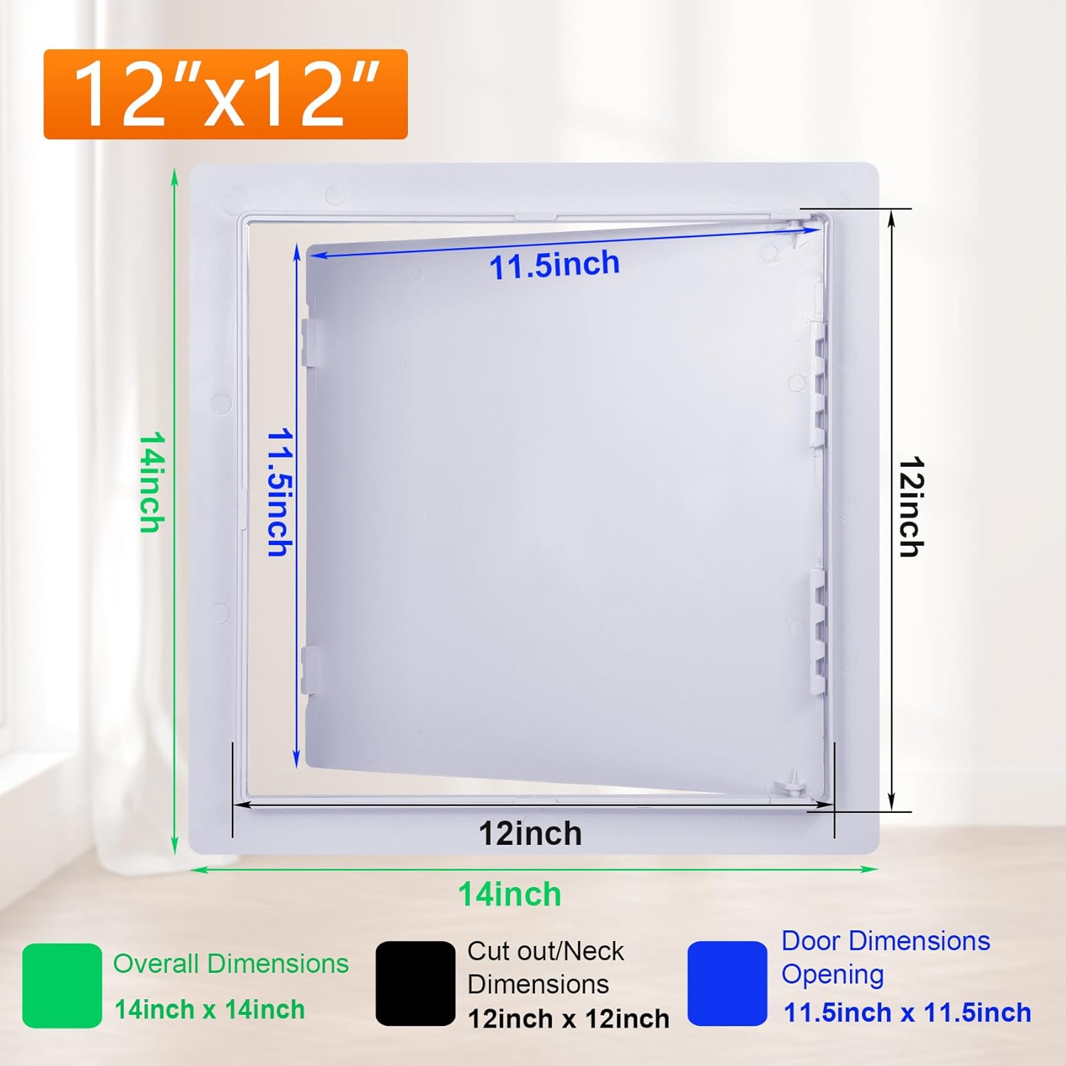 suteck plastic access panel for drywall ceiling 12 x 12 inch reinforced plumbing wall access doors removable hinged white 12 x 12 inch white