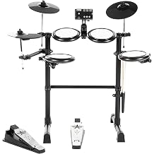 Fame DD-Lite V2 E-Drum Set Electronic Drum Kit with 144 Sounds 12 Drum Sets Aux Input MIDI Drumsticks Drum Key Mesh Heads Electric Drums Black