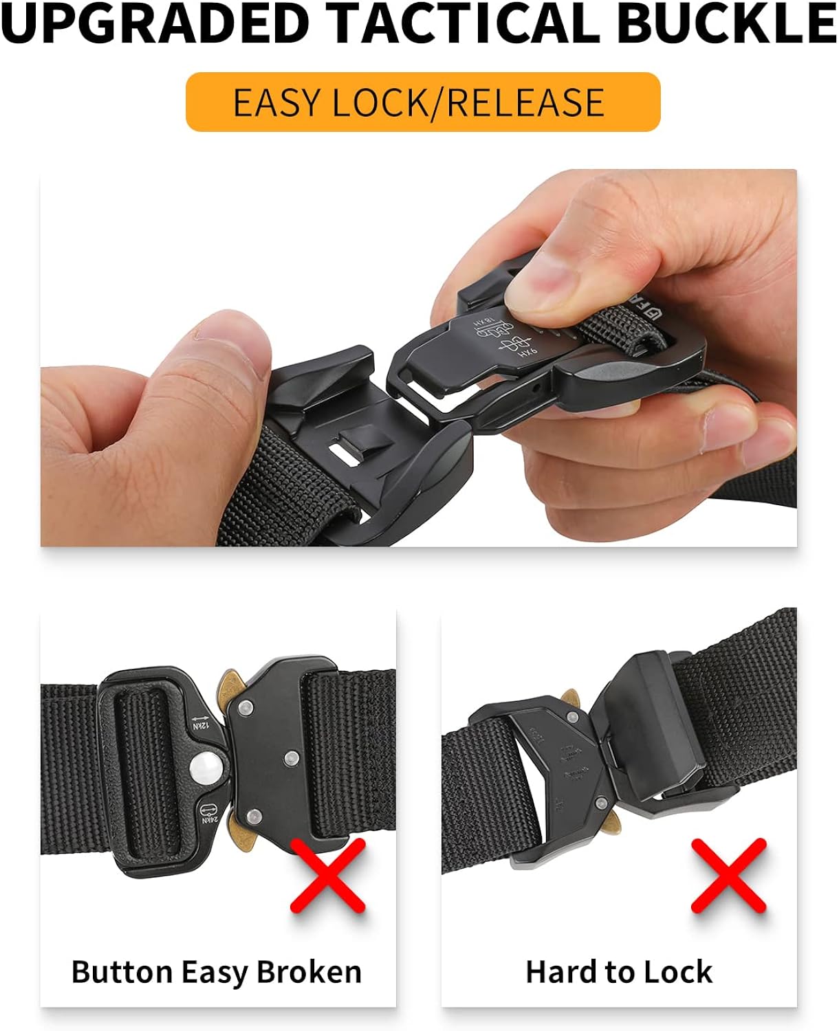 FAIRWIN Men Belt,Tactical Belt,1.5 inch Stretch Nylon Web Belt for Men