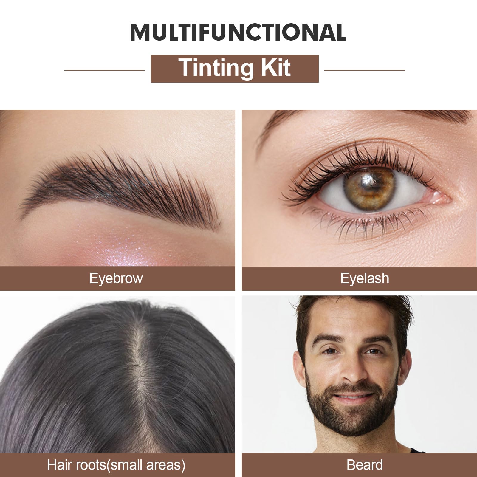 Natural Lash Color Kit, 2 in 1 Professional Lash & Brow Color Kit, Instant Bushy Eyelash & Eyebrow Kit Lasting, Safe & Easy DIY Brow Coloring, Black: Black