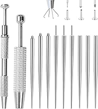 Pluvyze 11 Stück Piercing EinfüHrhilfe, Piercing Zange FüR Kugeln Taper, öFfnungs- Und Ersatz-Werkzeuge, 14G 16G 18G 20G Zubehör, Für Ohr/Nase/Lippe/Bauch/Brustwarze/Zunge