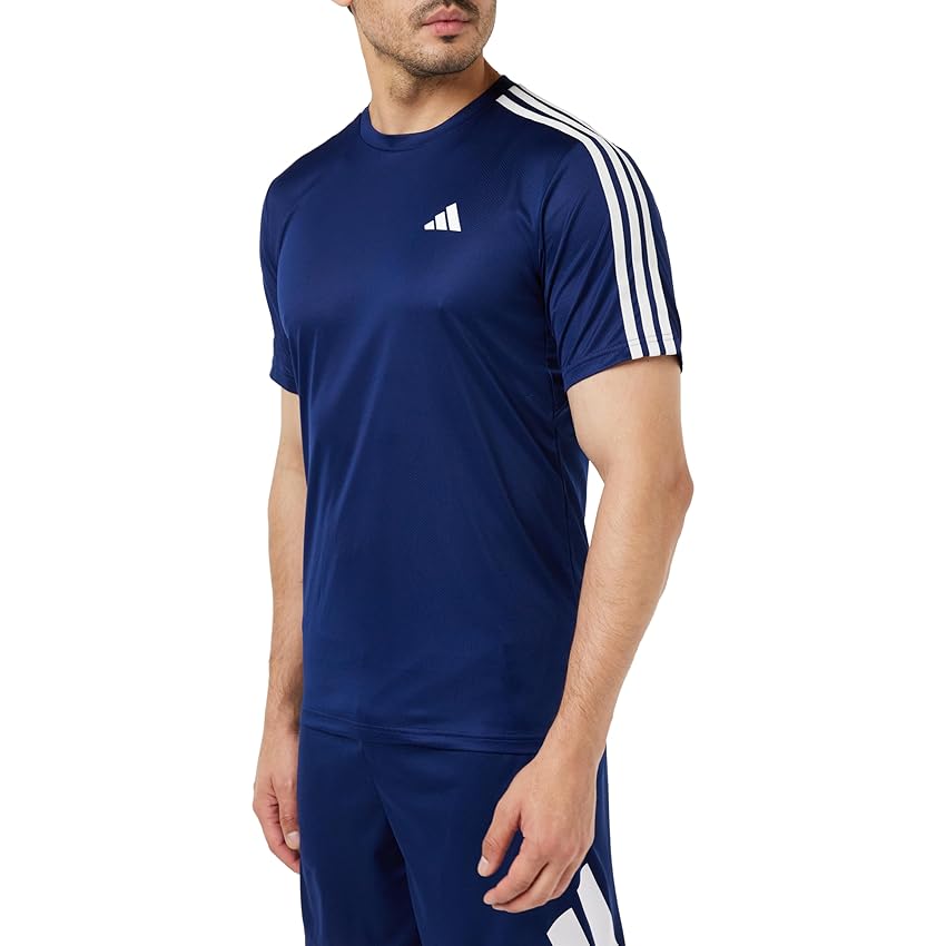 Immagine del prodotto adidas Train Essentials 3-Stripes Training Short Sleeve T-Shirt, Dark Blue/White, M Uomo