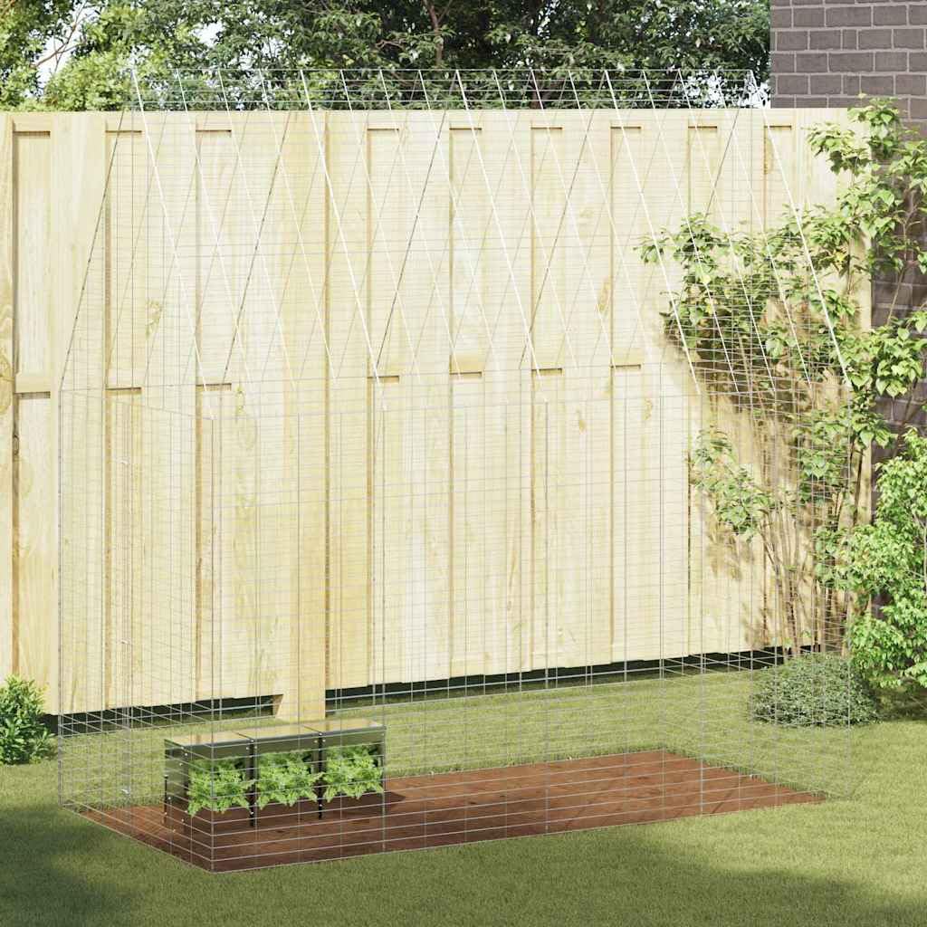Jaula para conejos de acero galvanizado, 200 x 100 x 210 cm, para conejos, casa para conejos, cobayas, jaula para hámsters, exteriores, jardín y balcón con protección