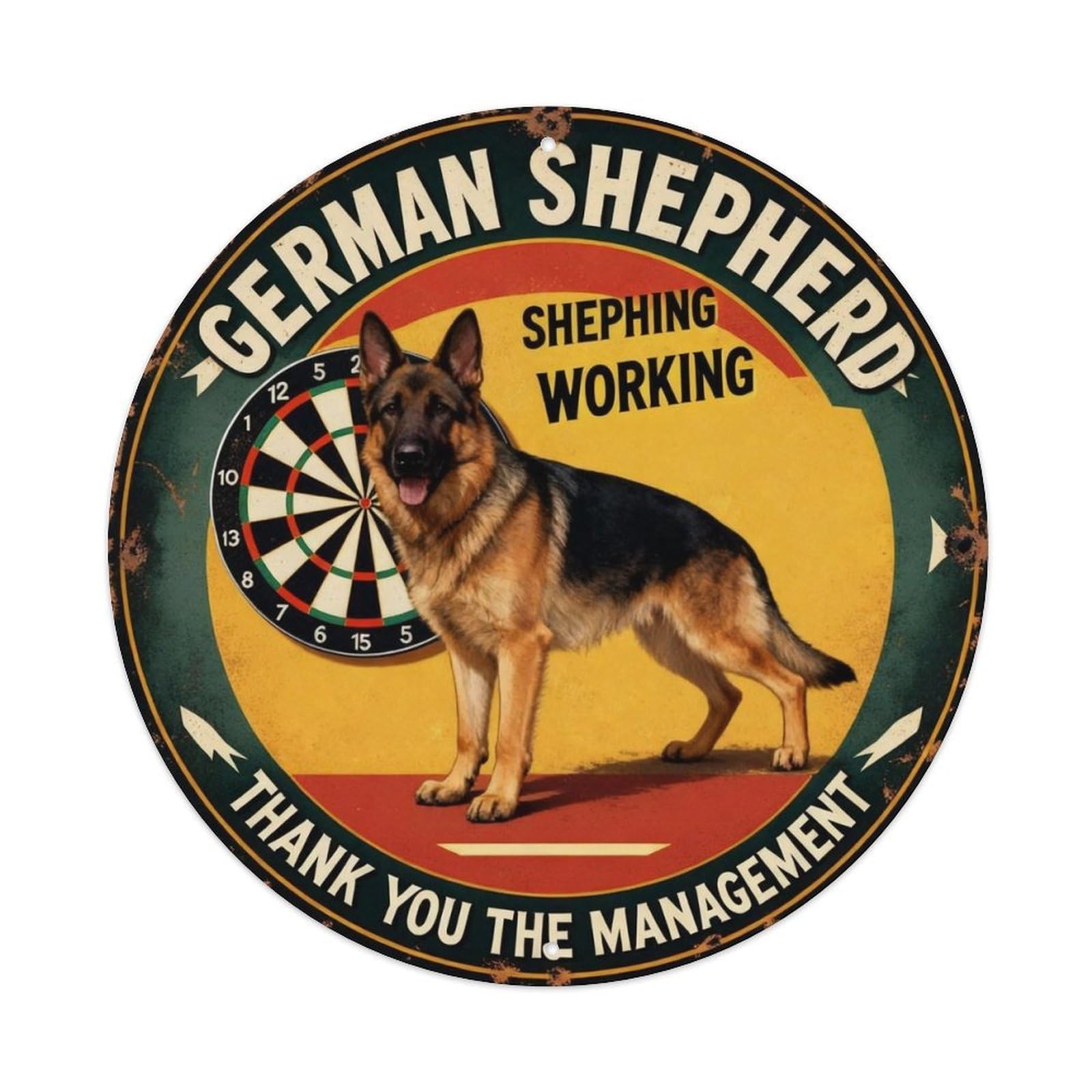 German Shepherd Working Dog Metal Tin Sign Plaque