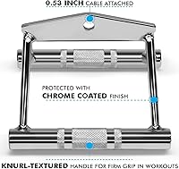 Vista 4 de A2ZCARE - Combo de cable de presión para tríceps Multiuso Doble mango D, barra en forma de V, cuerda para tríceps, barra recta giratoria.
