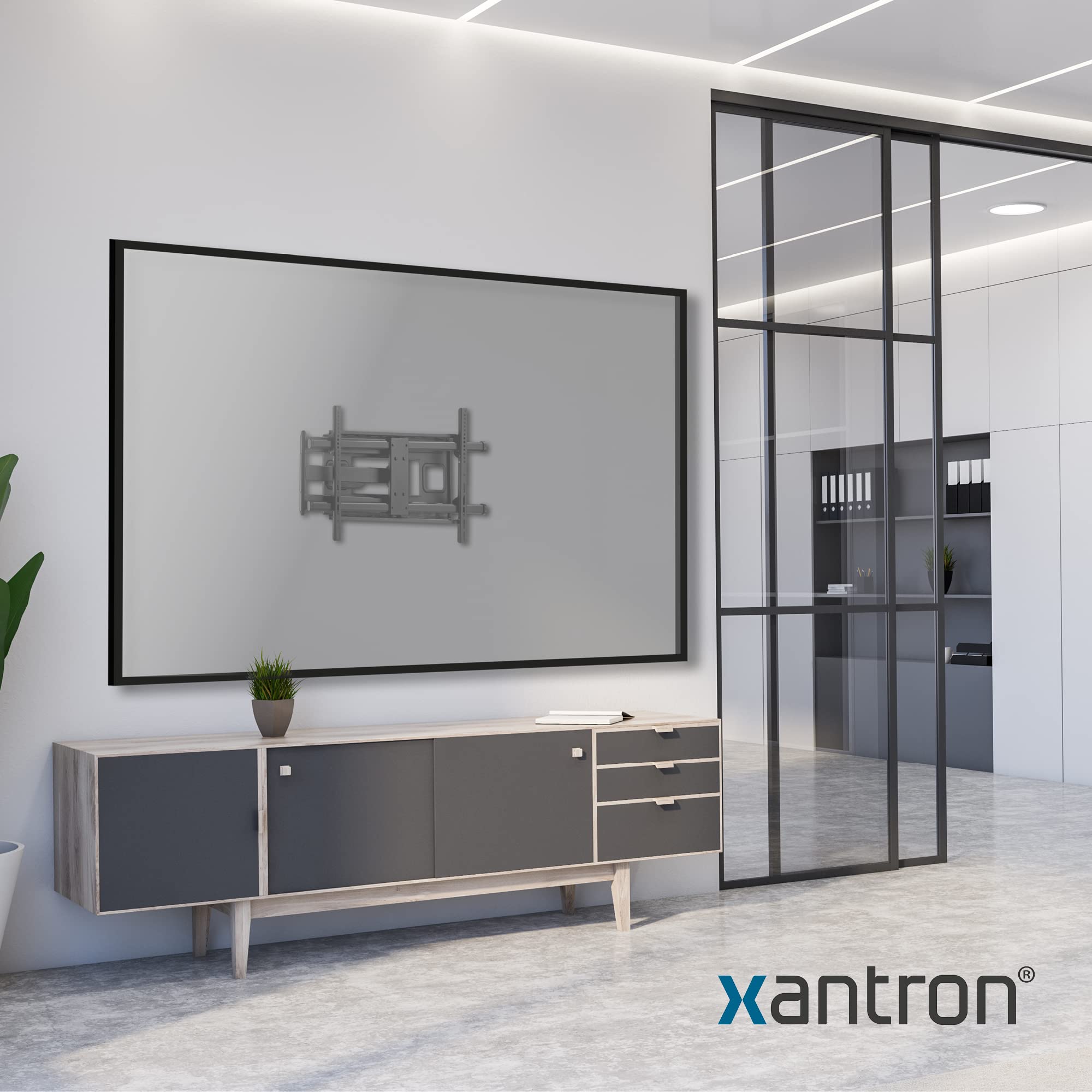 Xantron® STRONGLINE-960XL Soporte TV Pared Giratorio 43-80 Pulgadas y VESA 200x200 a 800x400 / Soporte TV Brazo Largo/pequeña Distancia a la Pared - Incl. Material de Montaje