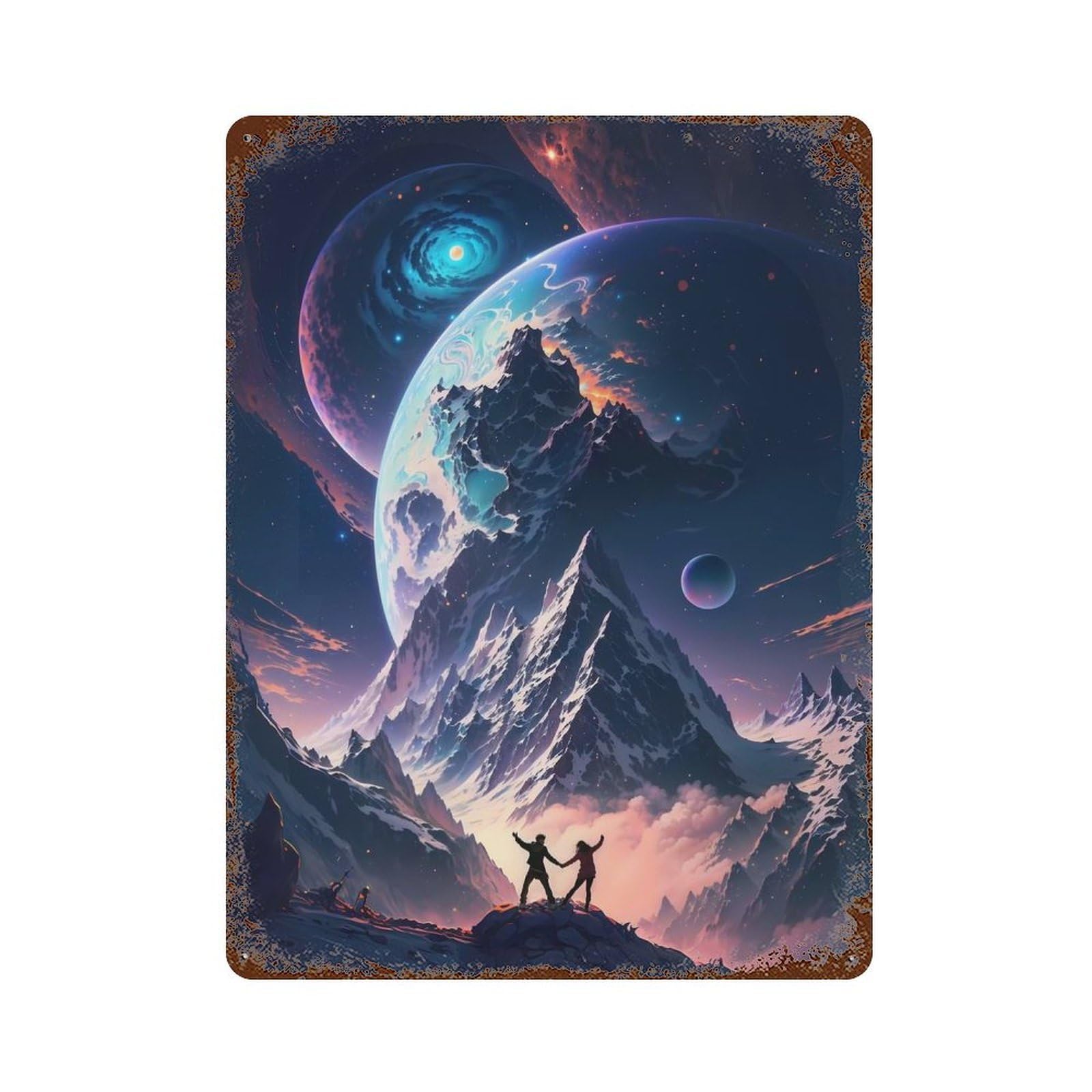 Everest Galactic Dance Vintage Metal Tin Sign 15.7"x11.8", Ideal for Basement, Hobby Room And Garage Decor